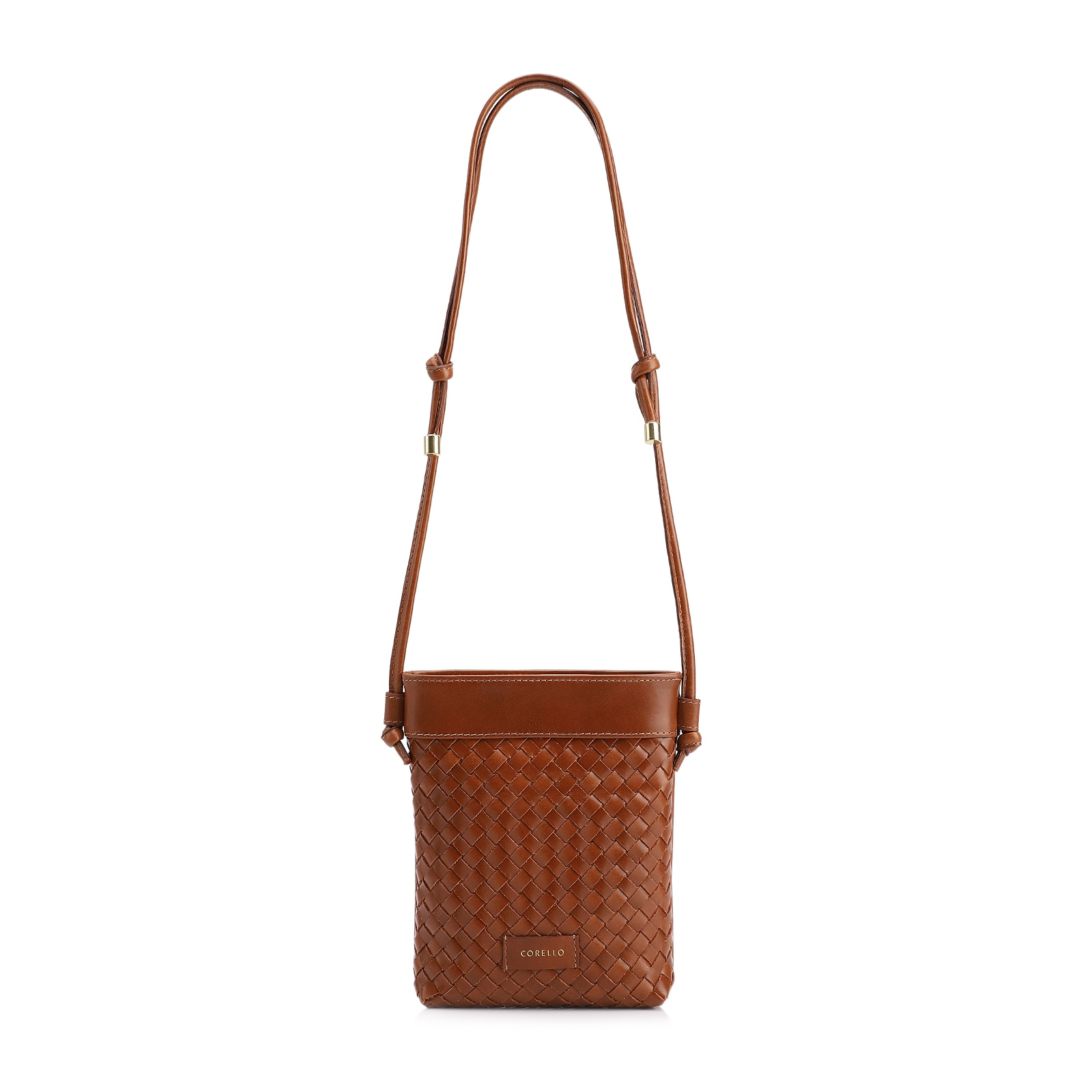 Bolsa Transversal Tressê Couro Marrom Claro