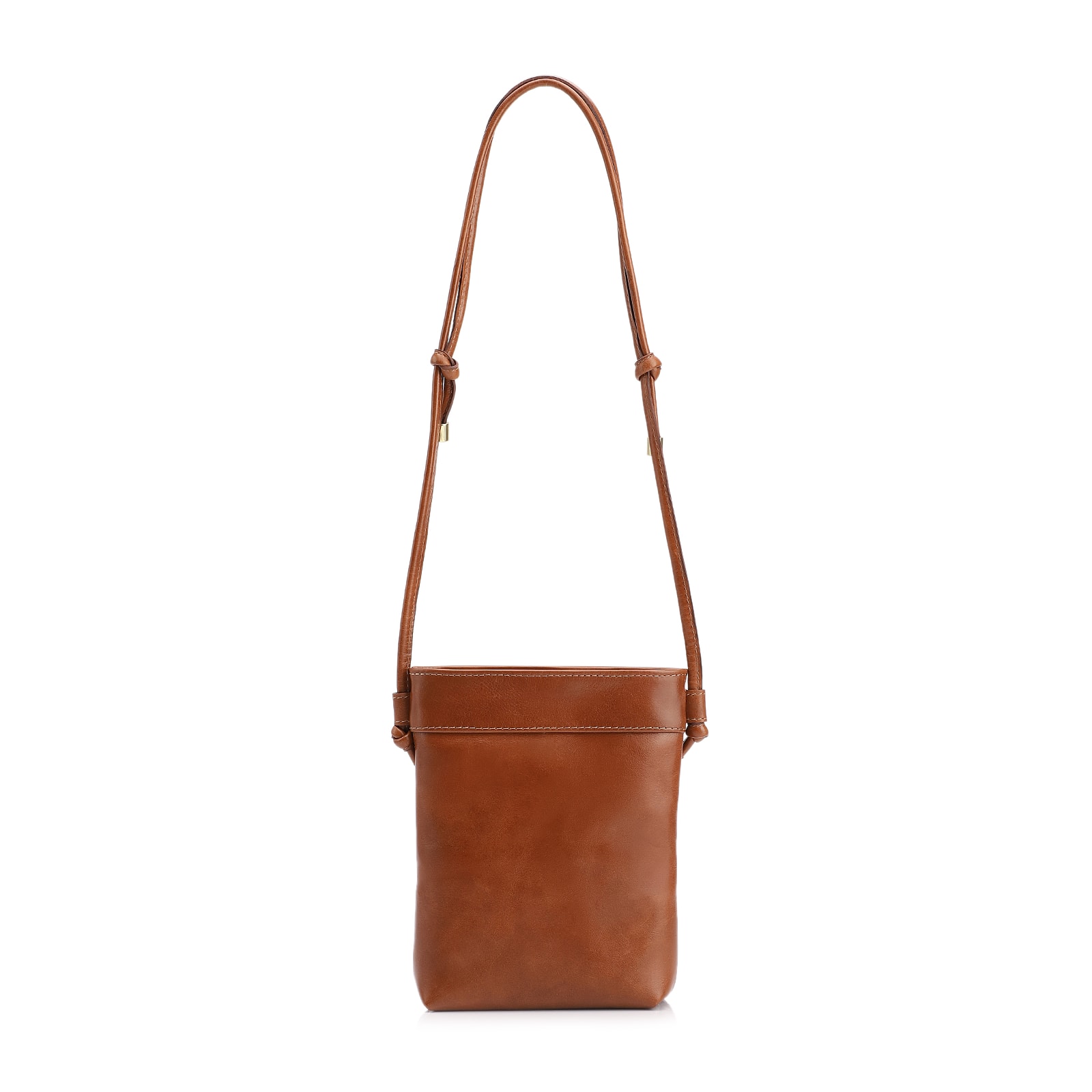 Bolsa Transversal Tressê Couro Marrom Claro