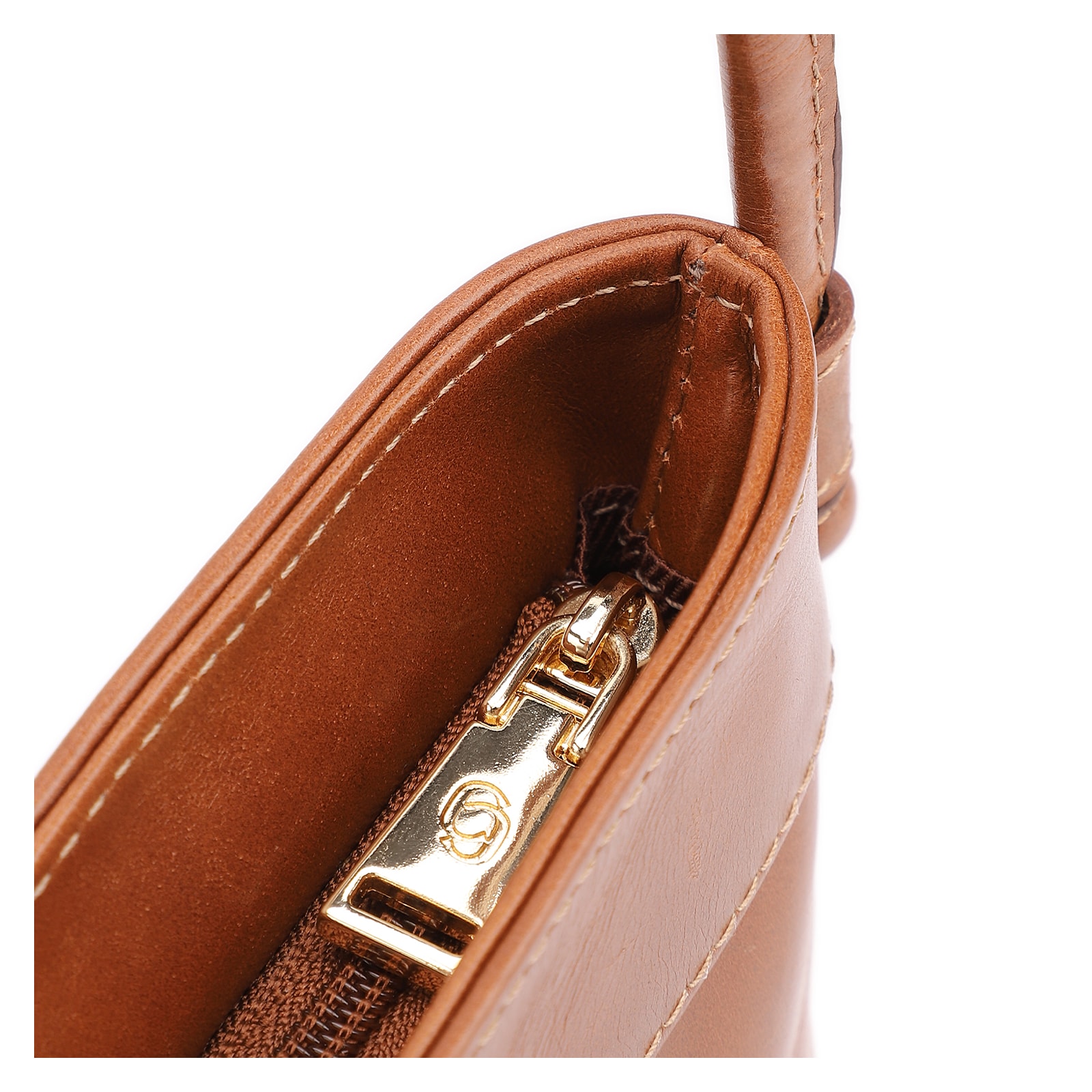 Bolsa Transversal Tressê Couro Marrom Claro