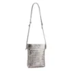 Bolsa Transversal Tressê Couro Metal Prata - imagem 2