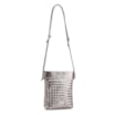 Bolsa Transversal Tressê Couro Metal Prata - imagem 2