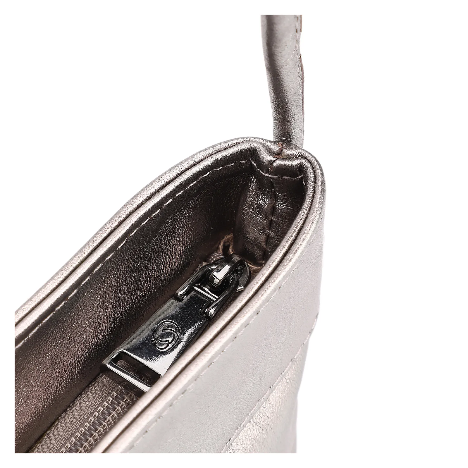 Bolsa Transversal Tressê Couro Metal Prata