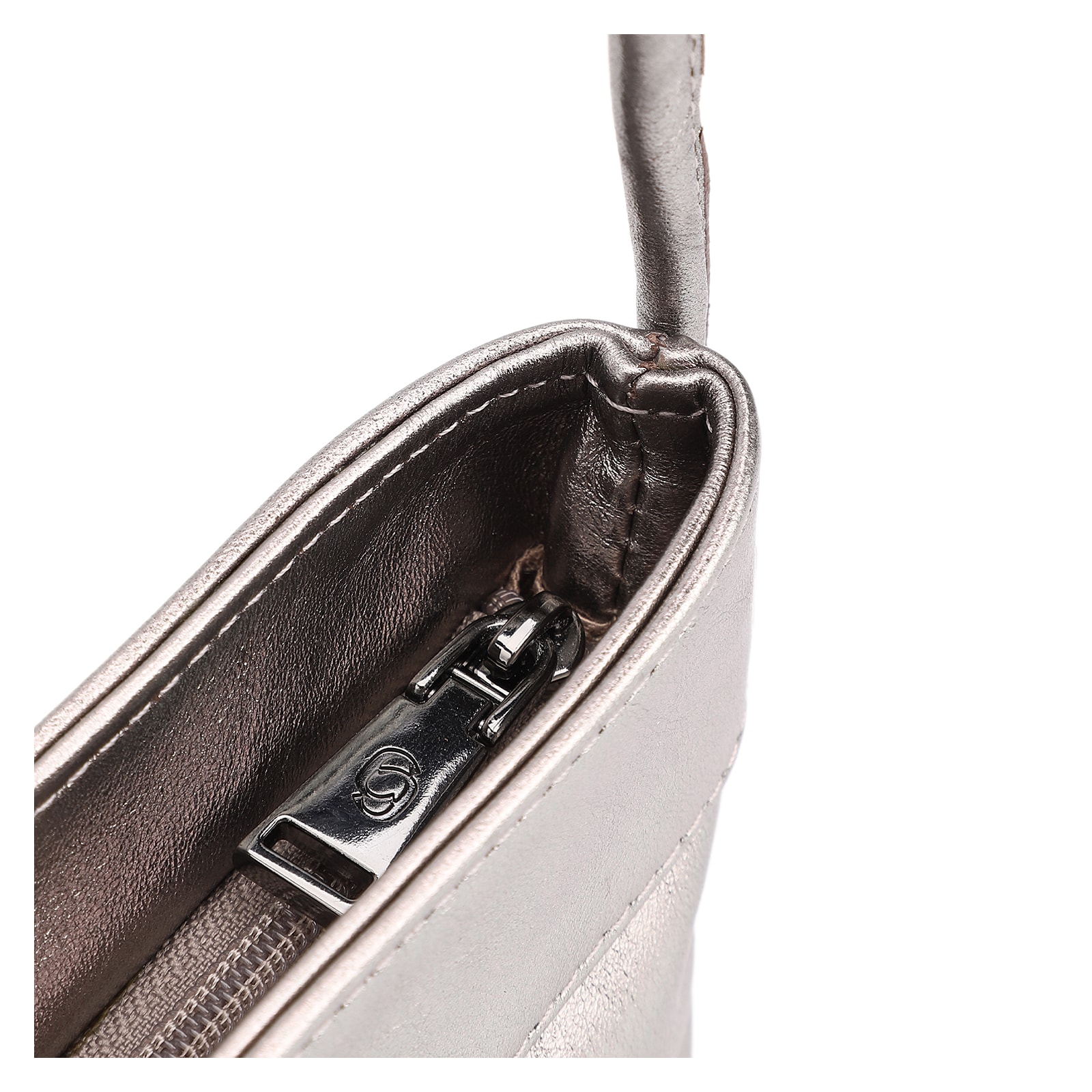 Bolsa Transversal Tressê Couro Metal Prata