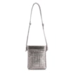 Bolsa Transversal Tressê Couro Metal Prata - imagem 1