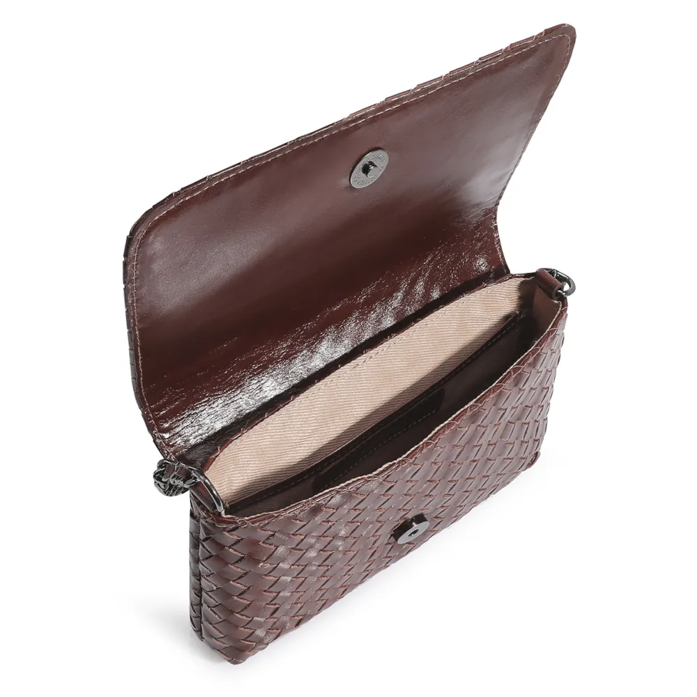 Bolsa Transversal Tressê Couro Mogno - imagem 4