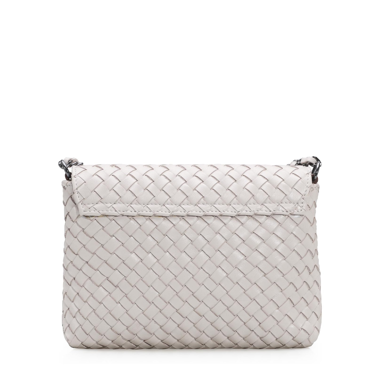 Bolsa Transversal Tressê Couro Off White