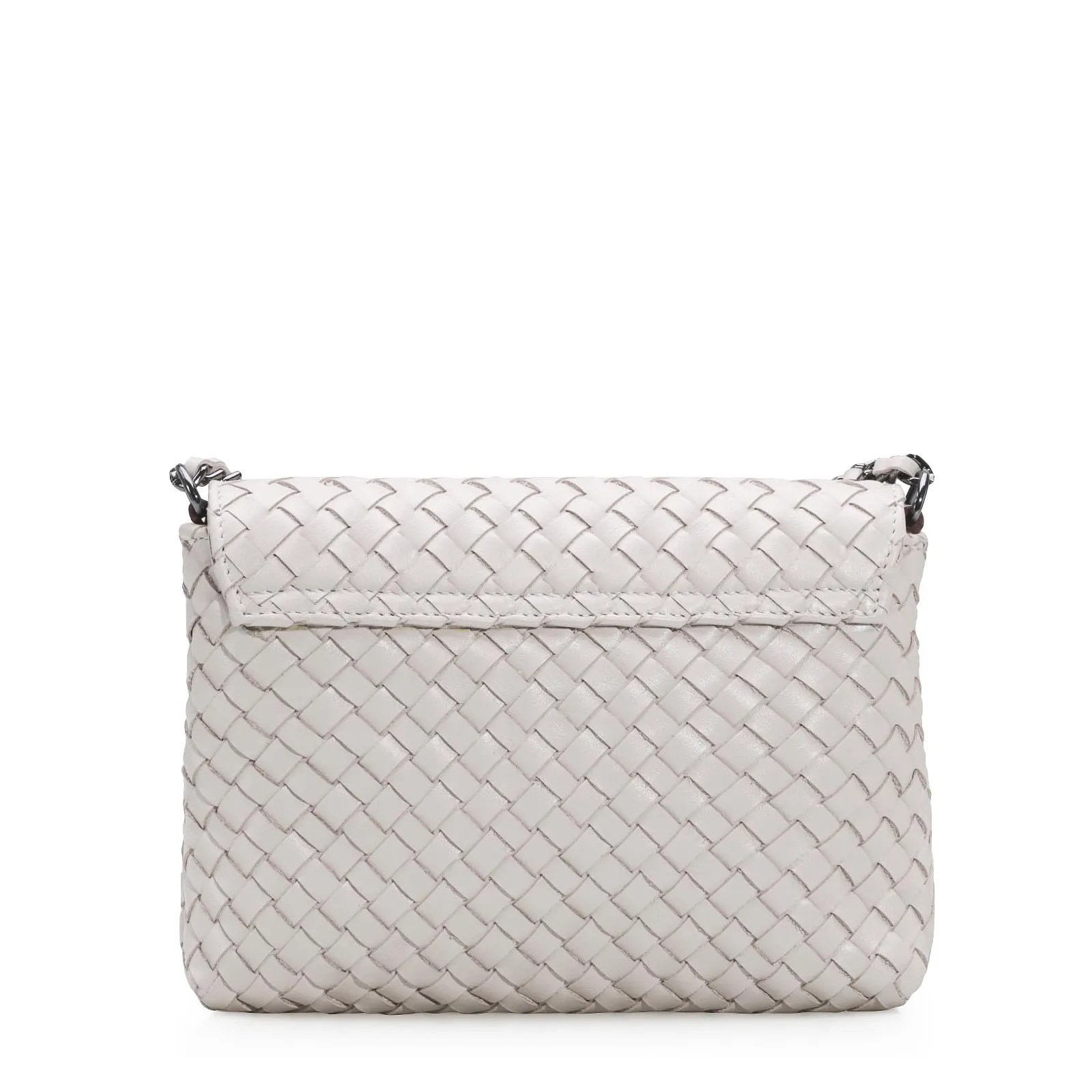 Bolsa Transversal Tressê Couro Off White
