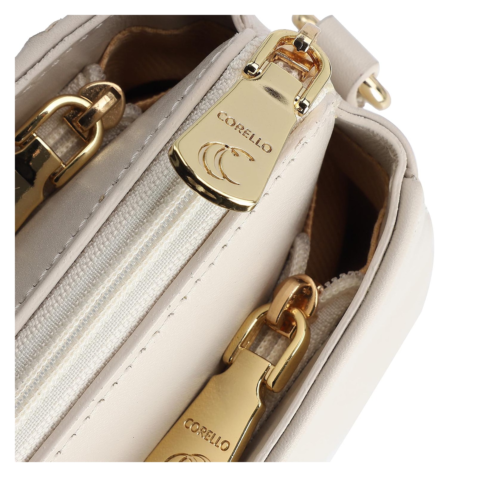 Bolsa Transversal Tressê Couro Off White