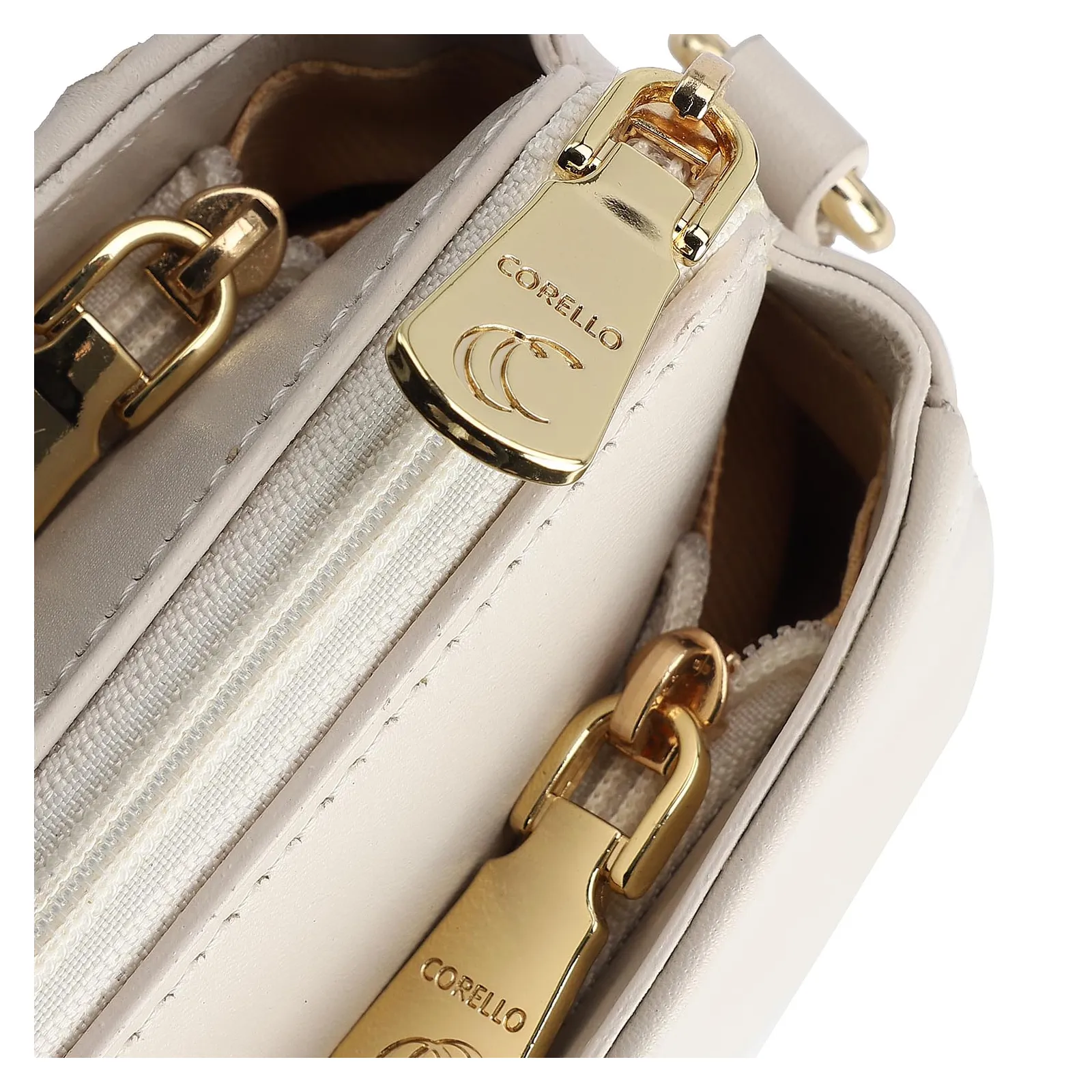 Bolsa Transversal Tressê Couro Off White