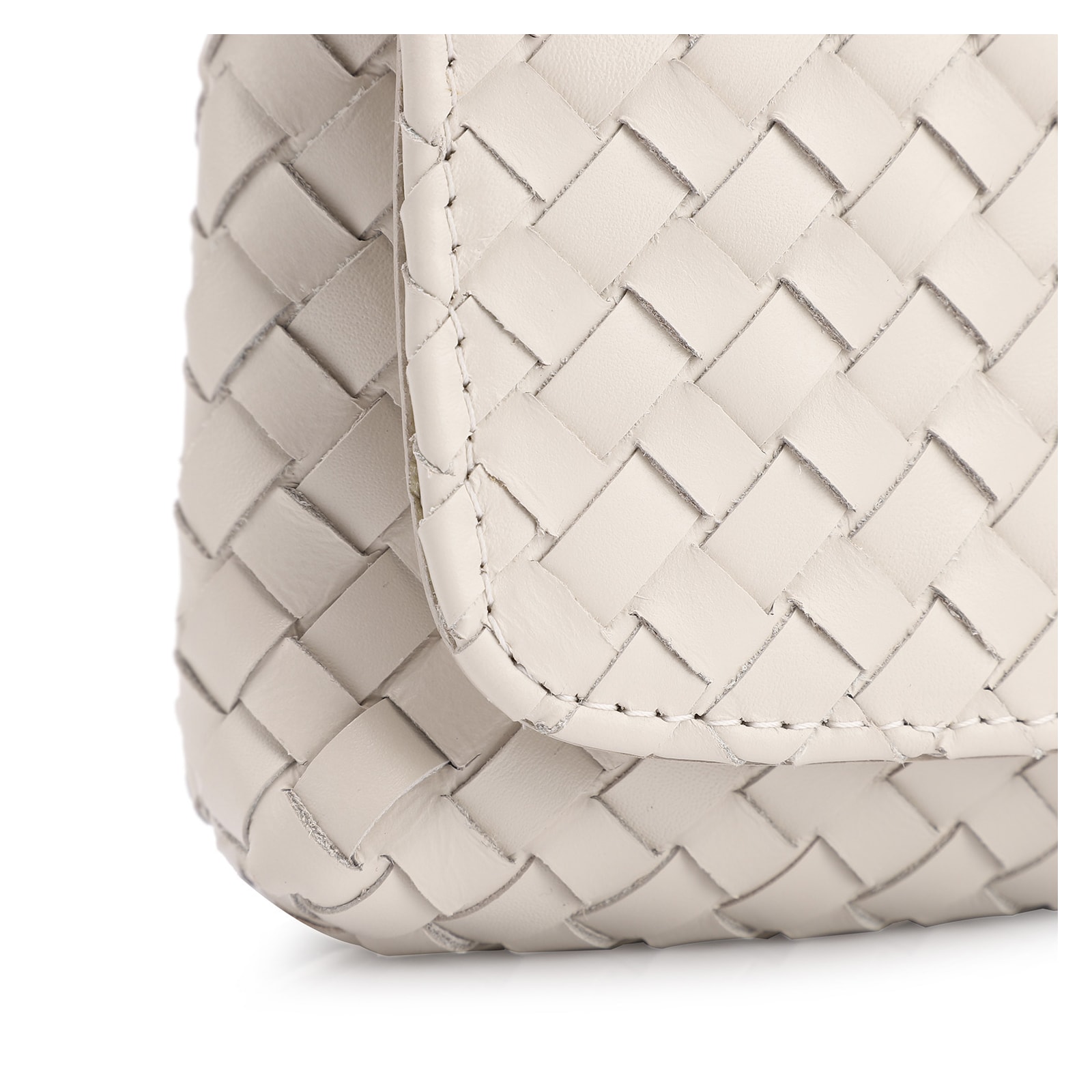 Bolsa Transversal Tressê Couro Off White