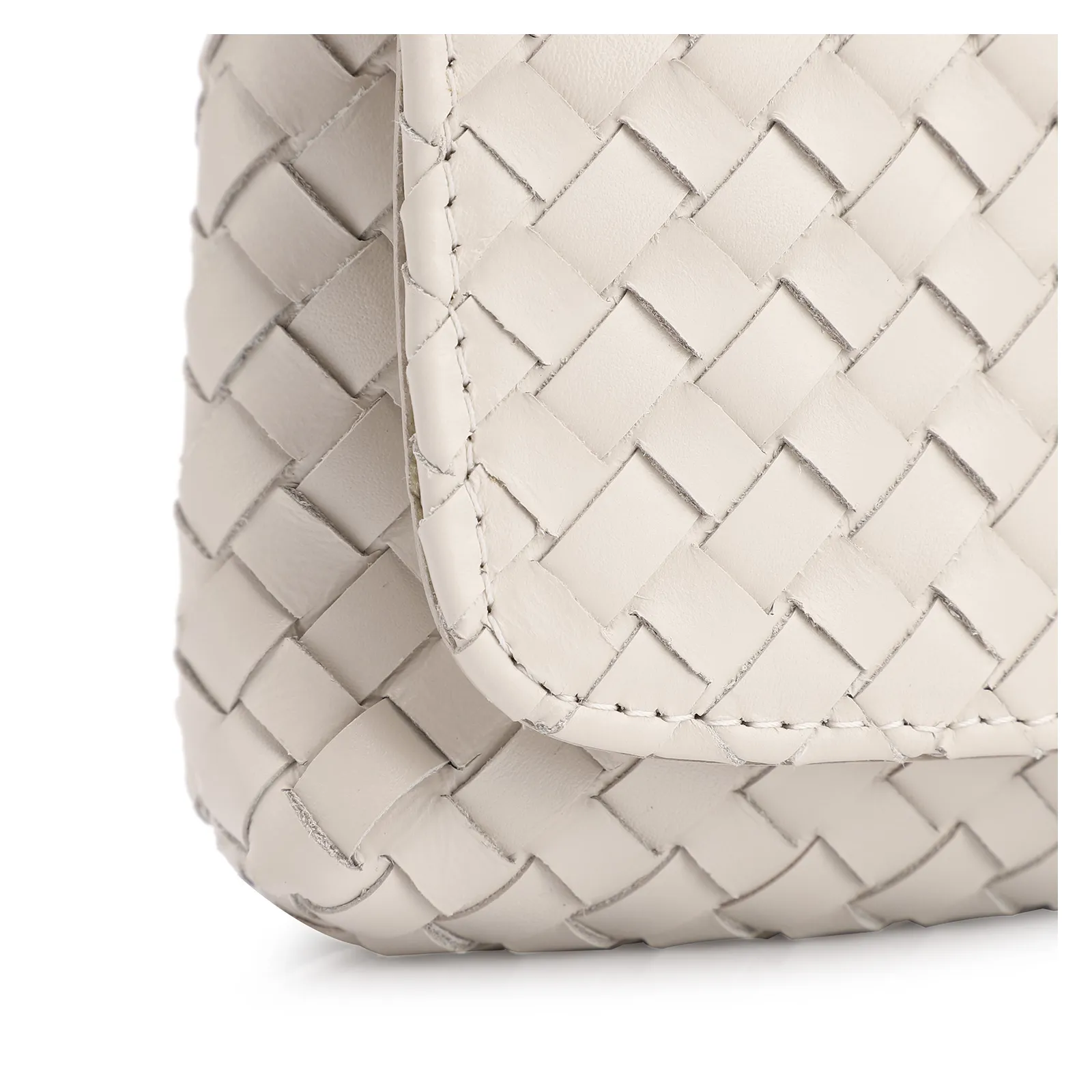 Bolsa Transversal Tressê Couro Off White