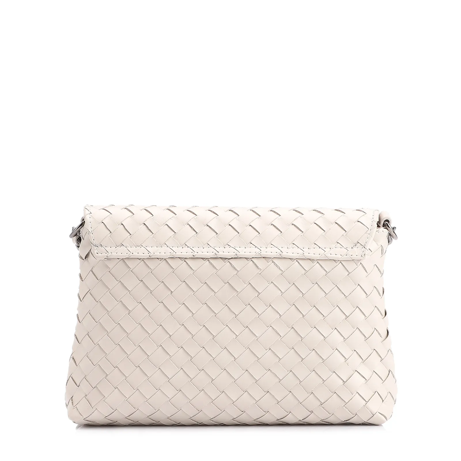 Bolsa Transversal Tressê Couro Off White
