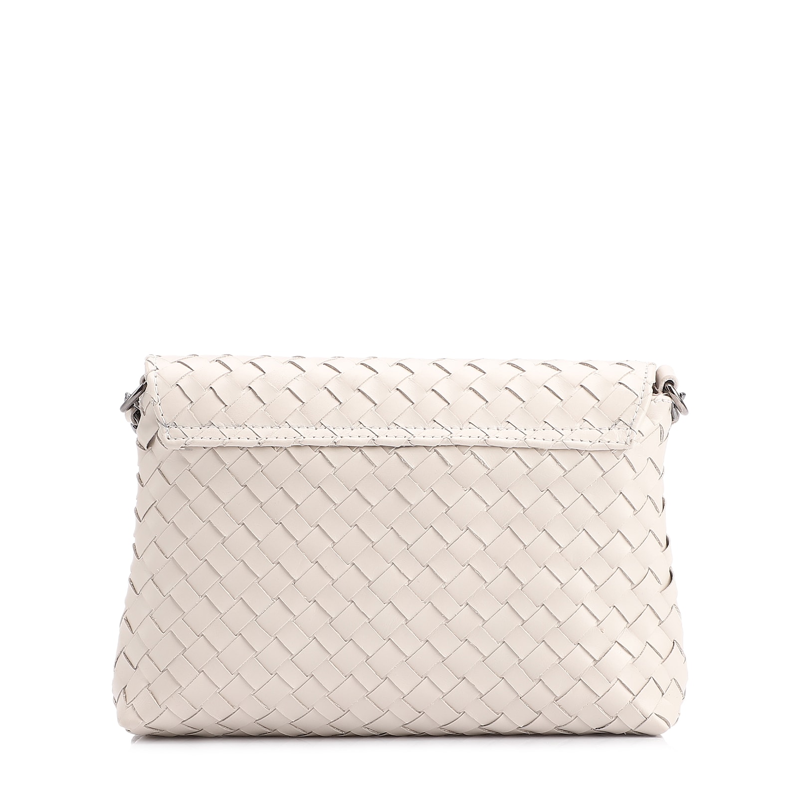 Bolsa Transversal Tressê Couro Off White