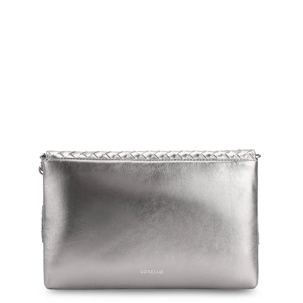 Bolsa Transversal Tressê Couro Prata - imagem 3