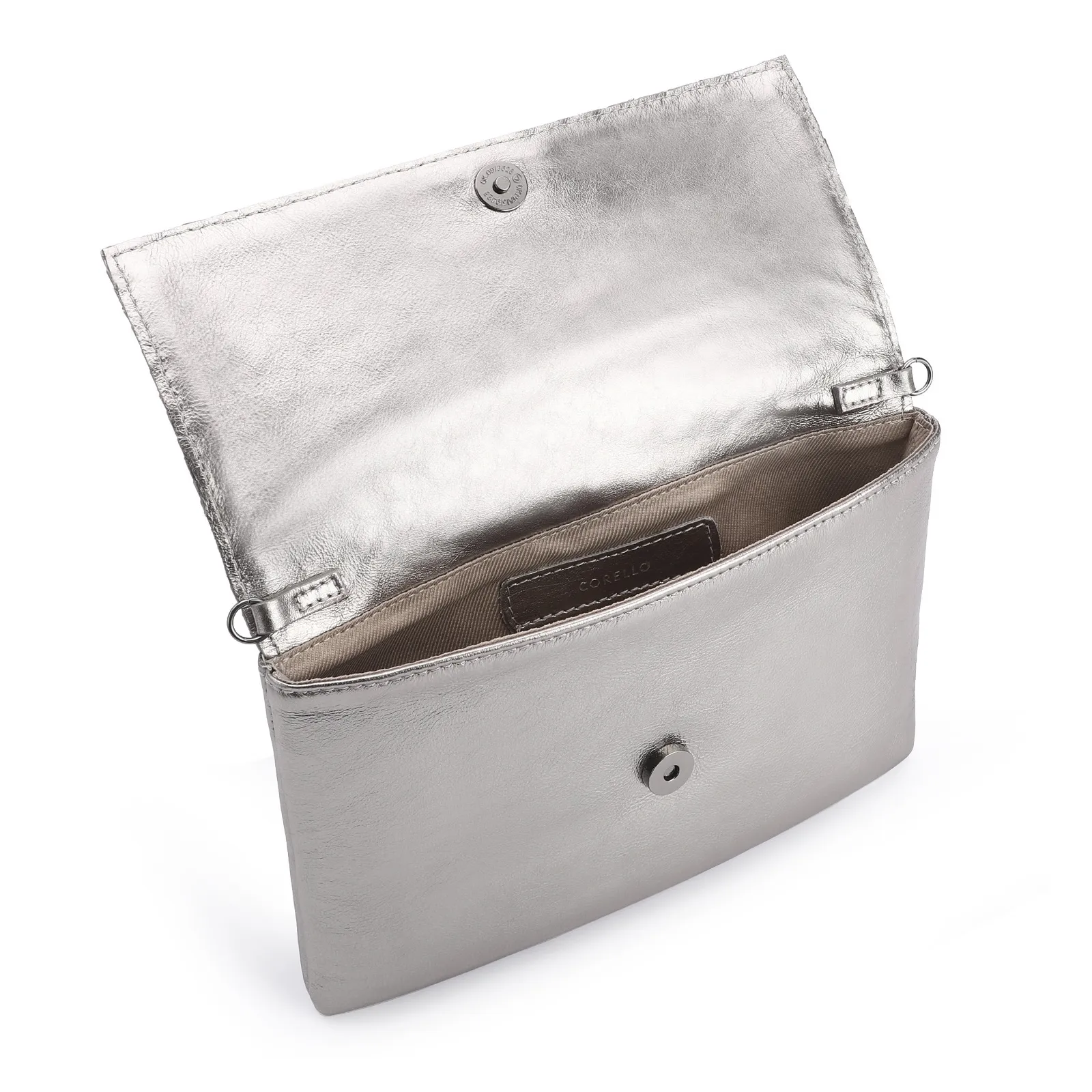 Bolsa Transversal Tressê Couro Prata