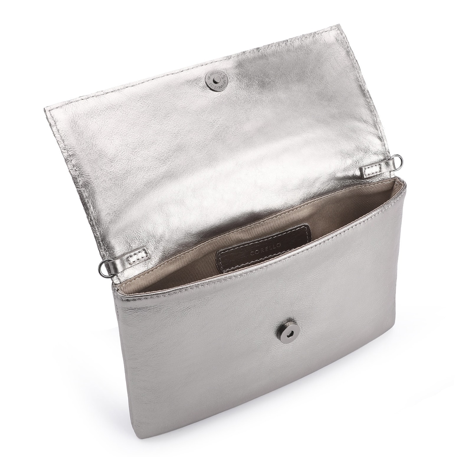 Bolsa Transversal Tressê Couro Prata