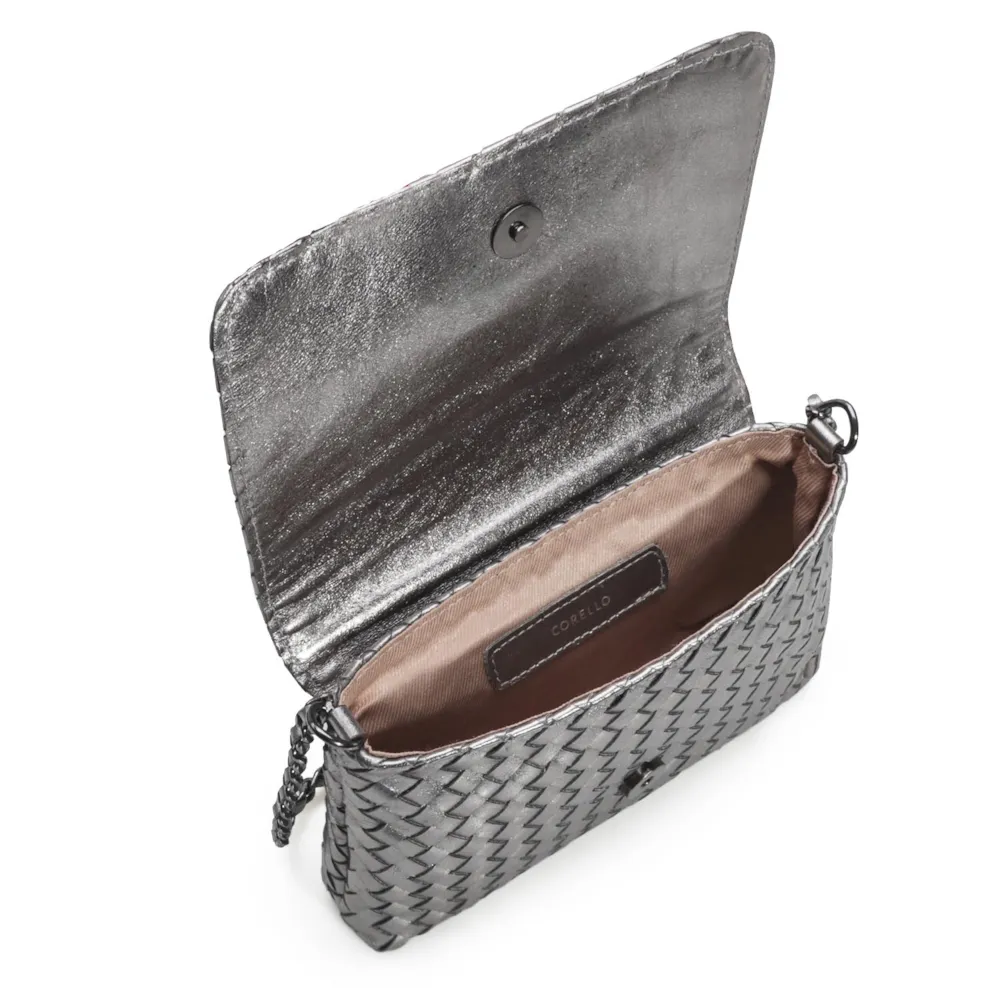 Bolsa Transversal Tressê Couro Prata - imagem 5