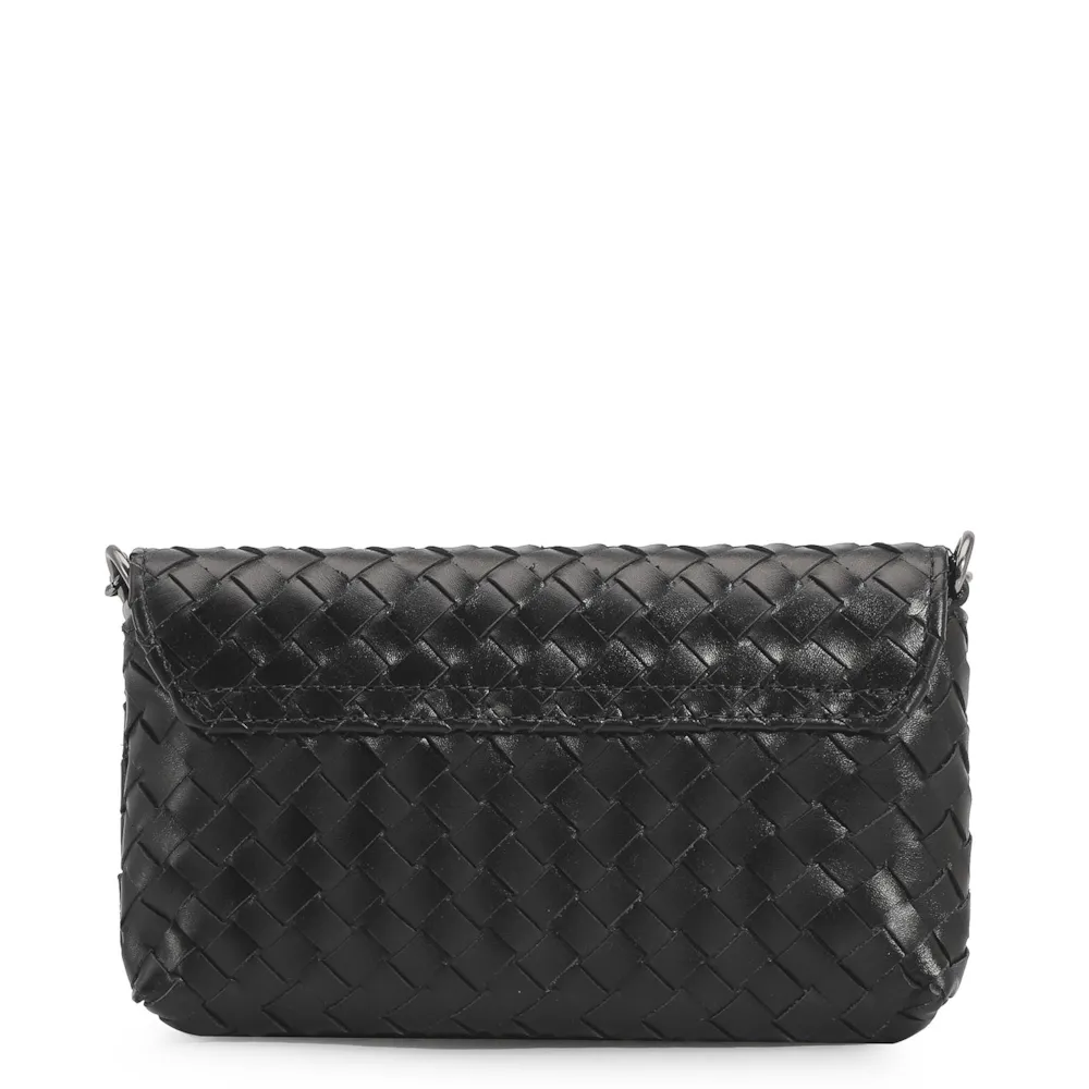 Bolsa Transversal Tressê Couro Preto - imagem 4