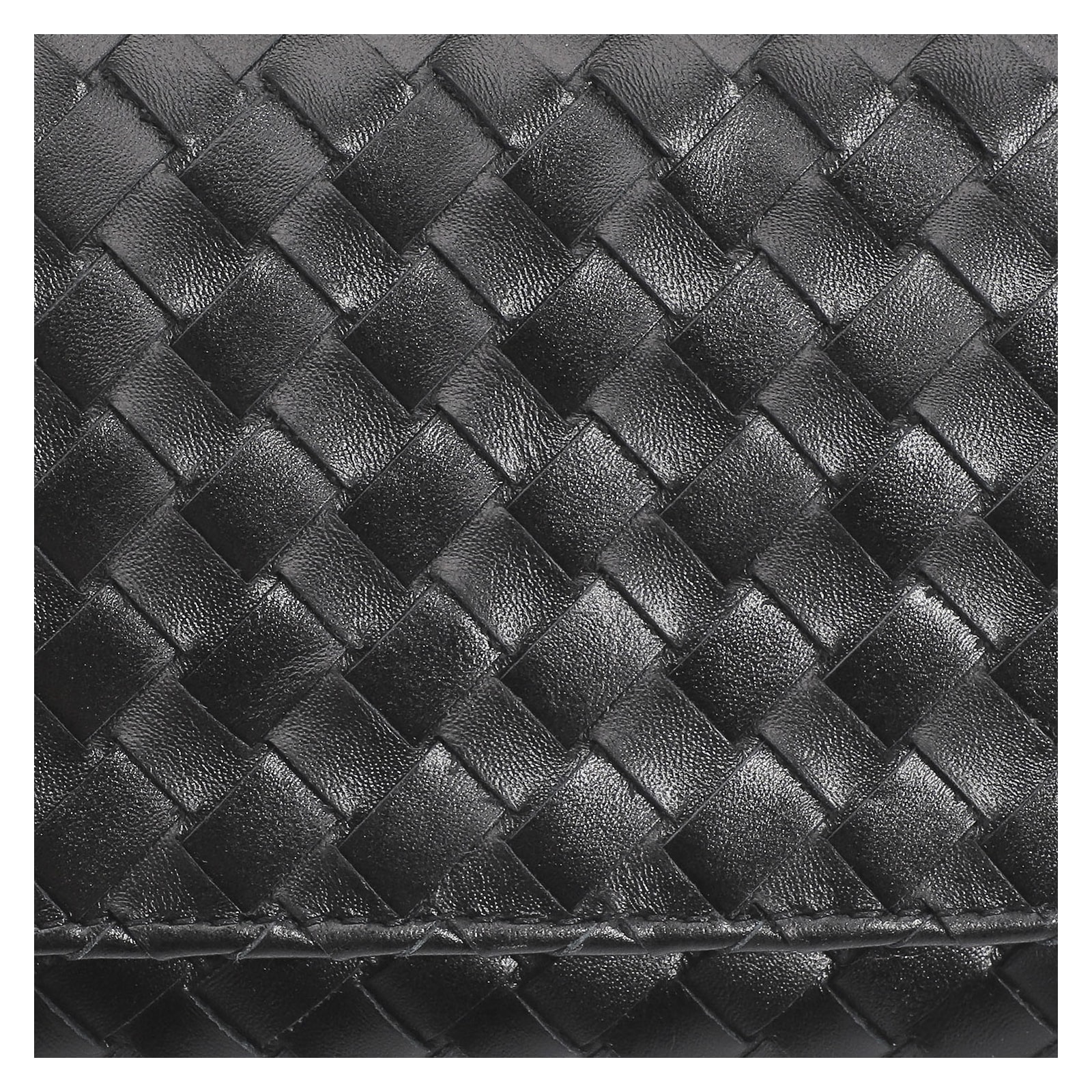 Bolsa Transversal Tressê Couro Preto