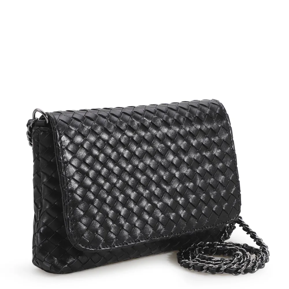 Bolsa Transversal Tressê Couro Preto - imagem 3