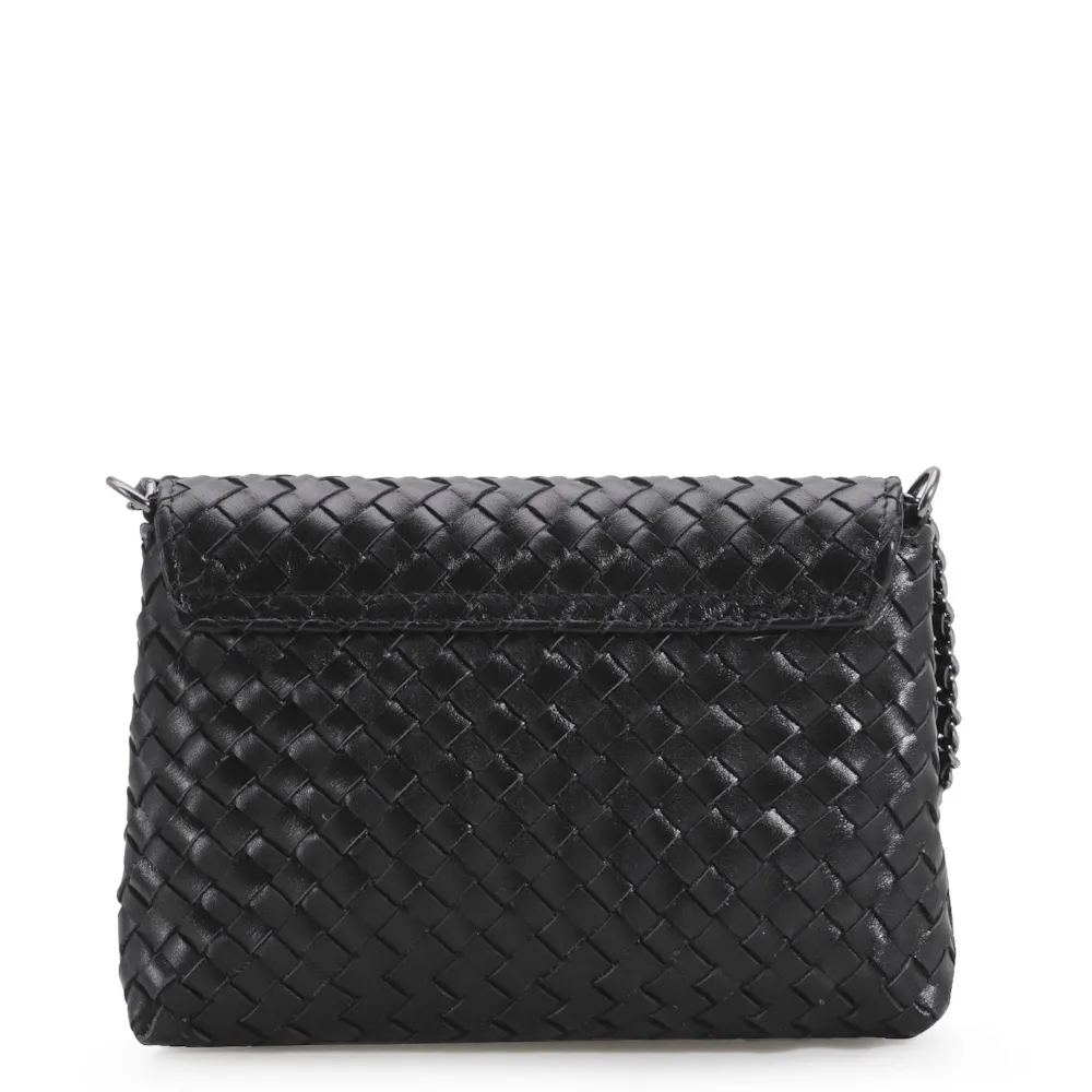 Bolsa Transversal Tressê Couro Preto - imagem 4