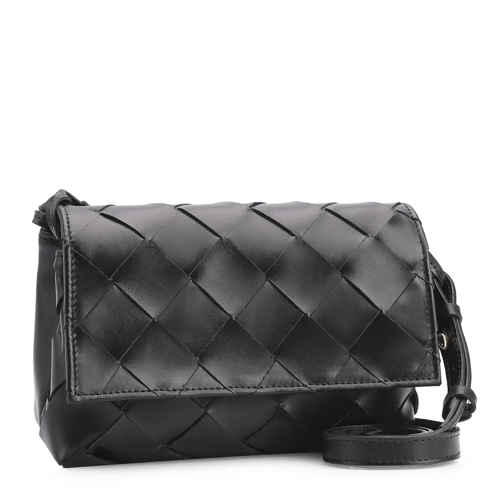 Bolsa Transversal Tressê Couro Preto - imagem 3