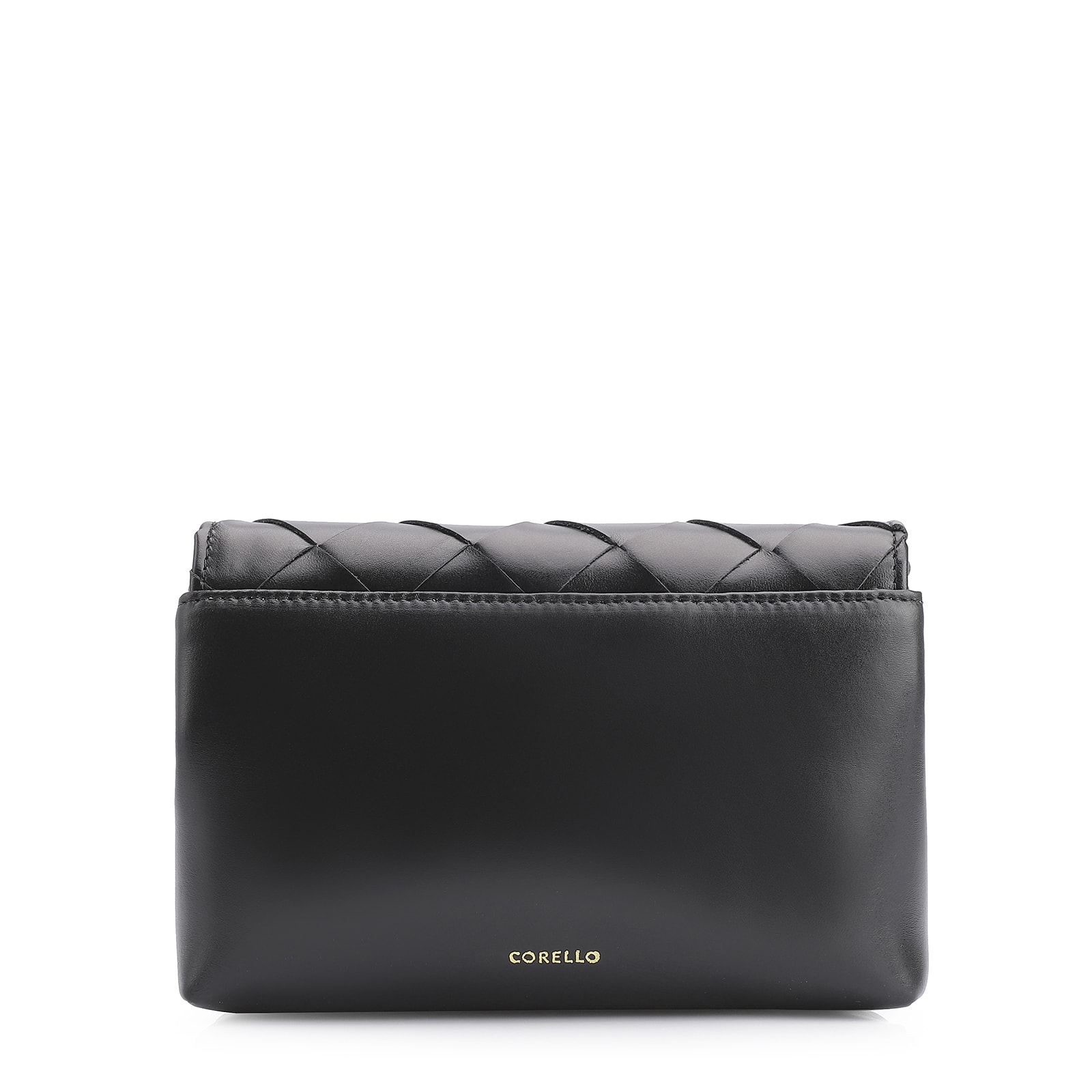 Bolsa Transversal Tressê Couro Preto