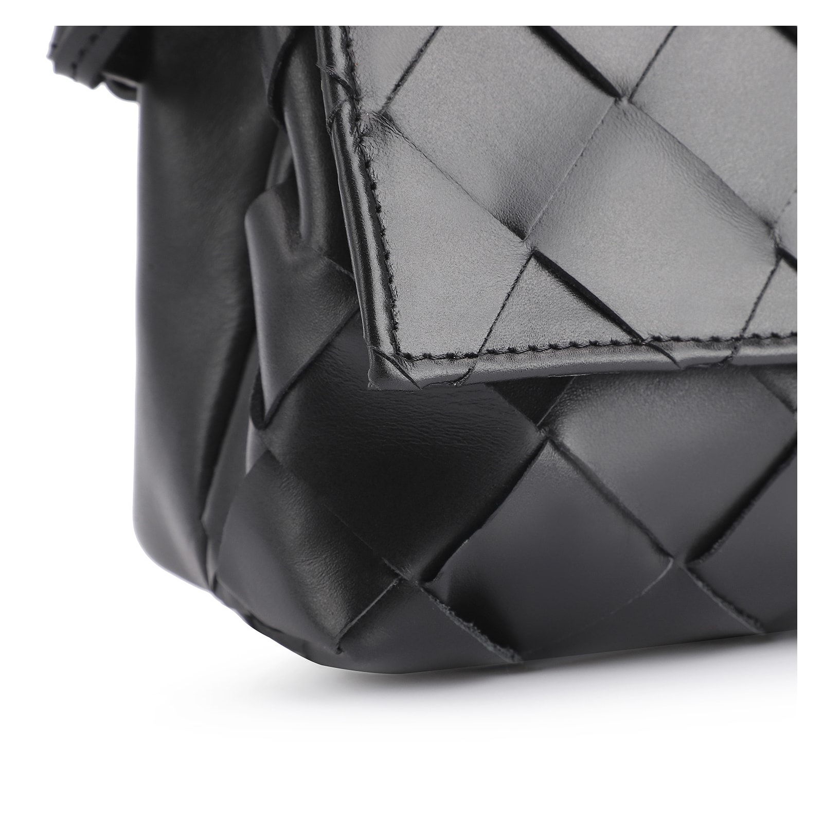 Bolsa Transversal Tressê Couro Preto