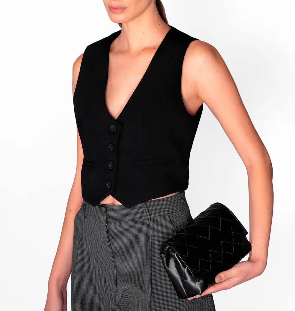 Bolsa Transversal Tressê Couro Preto - imagem 8