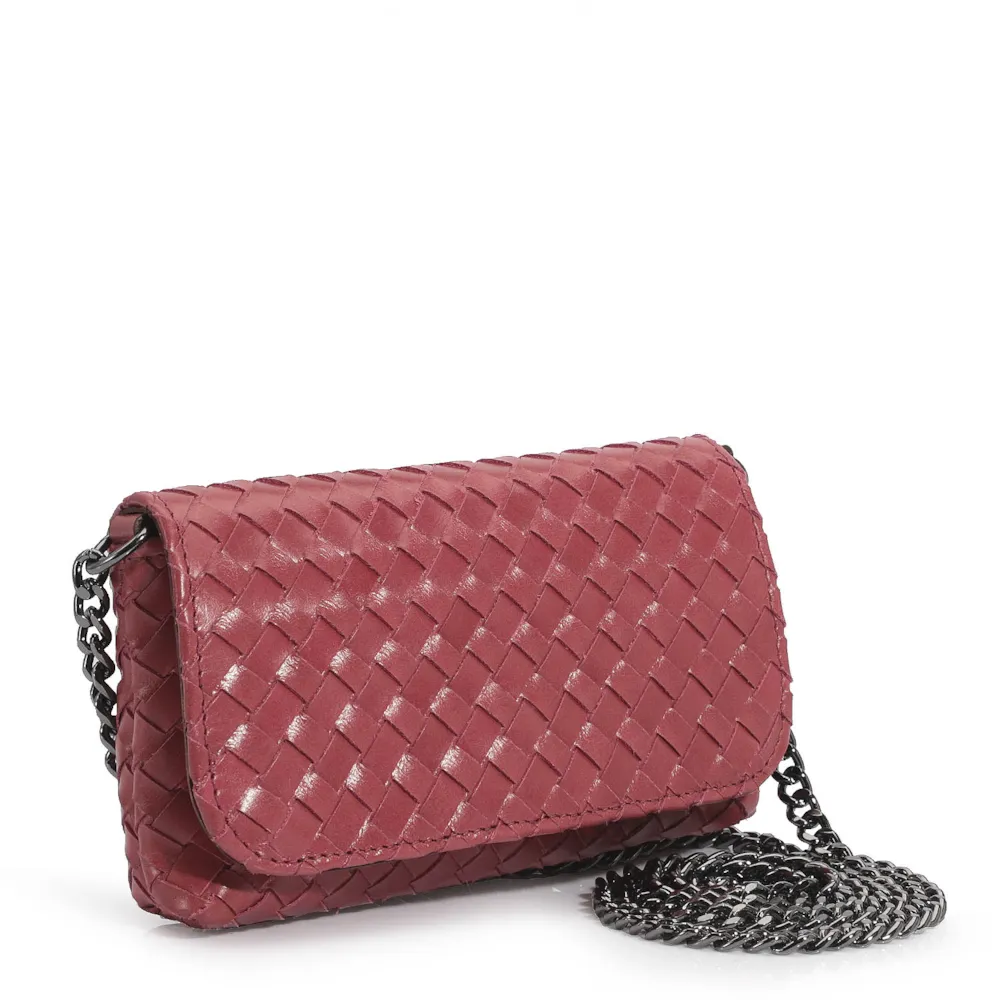 Bolsa Transversal Tressê Couro Rosa - imagem 3