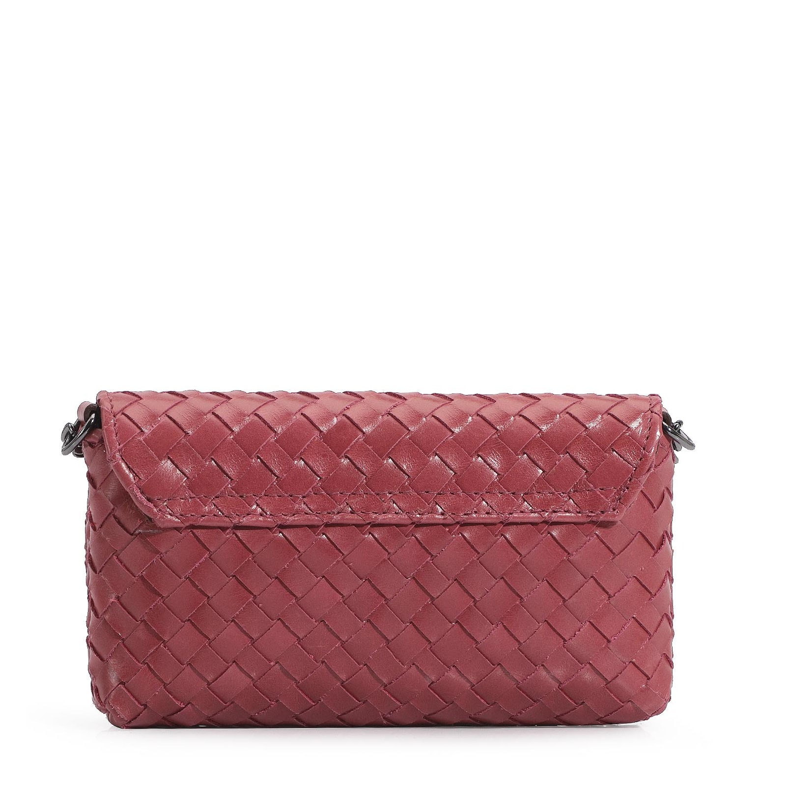 Bolsa Transversal Tressê Couro Rosa