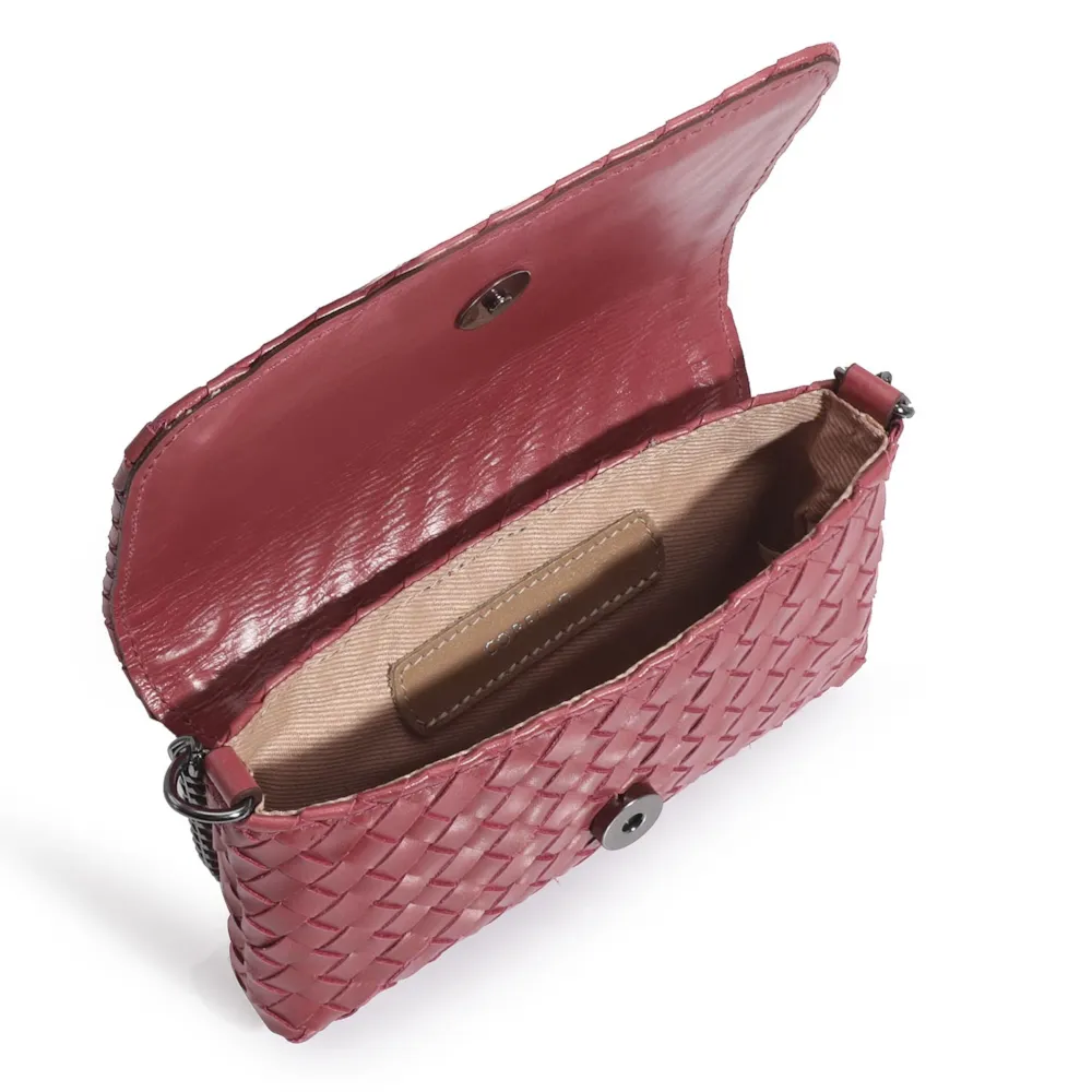 Bolsa Transversal Tressê Couro Rosa - imagem 5