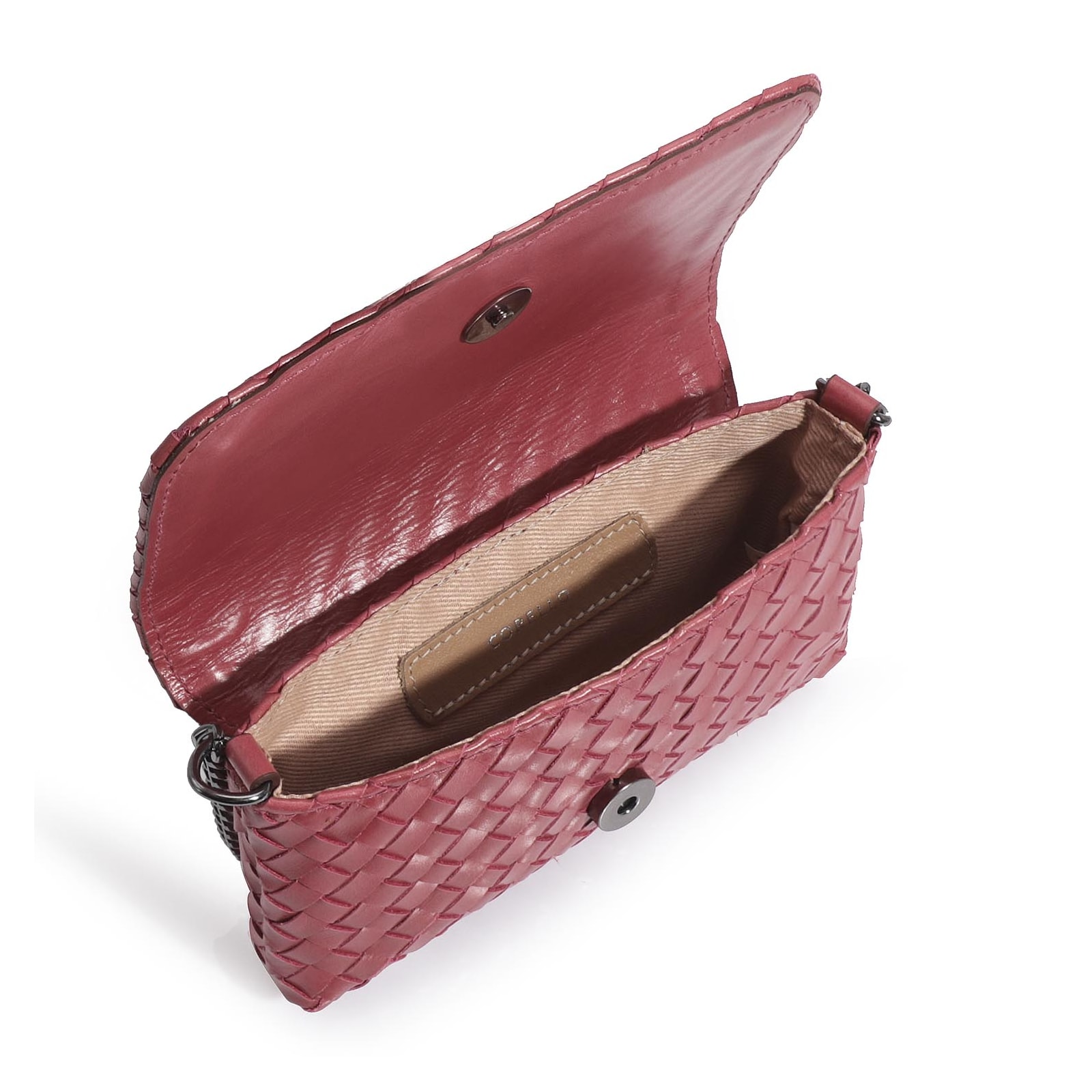 Bolsa Transversal Tressê Couro Rosa
