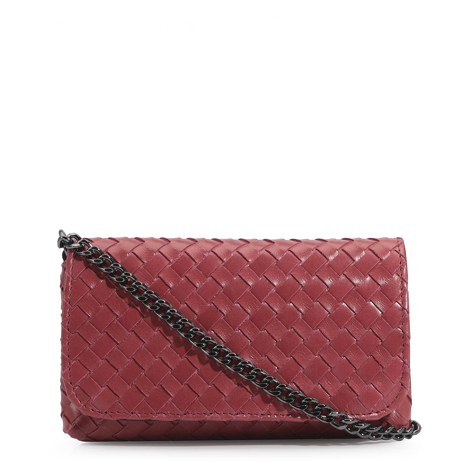 Bolsa Transversal Tressê Couro Rosa