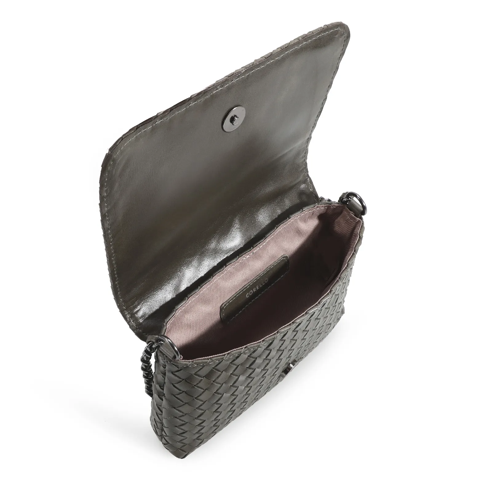 Bolsa Transversal Tressê Couro Verde