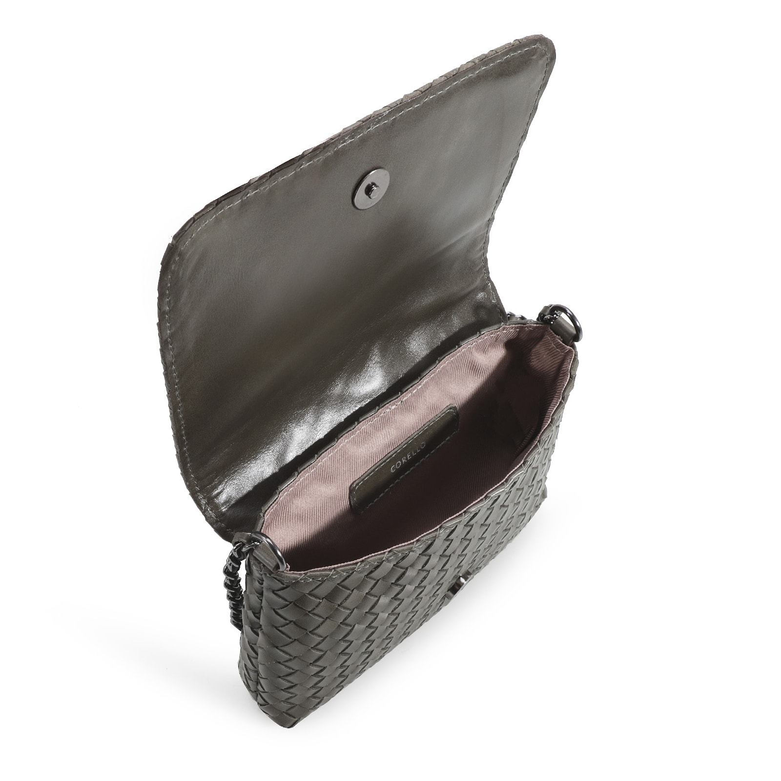 Bolsa Transversal Tressê Couro Verde