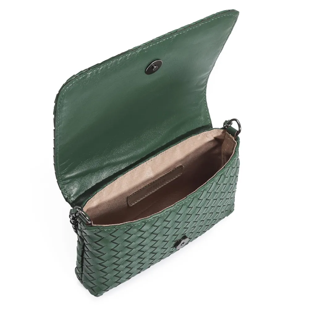 Bolsa Transversal Tressê Couro Verde - imagem 5