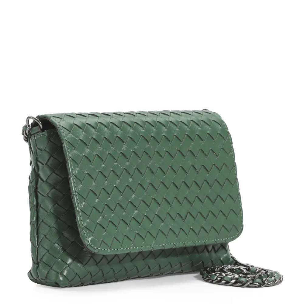 Bolsa Transversal Tressê Couro Verde - imagem 3