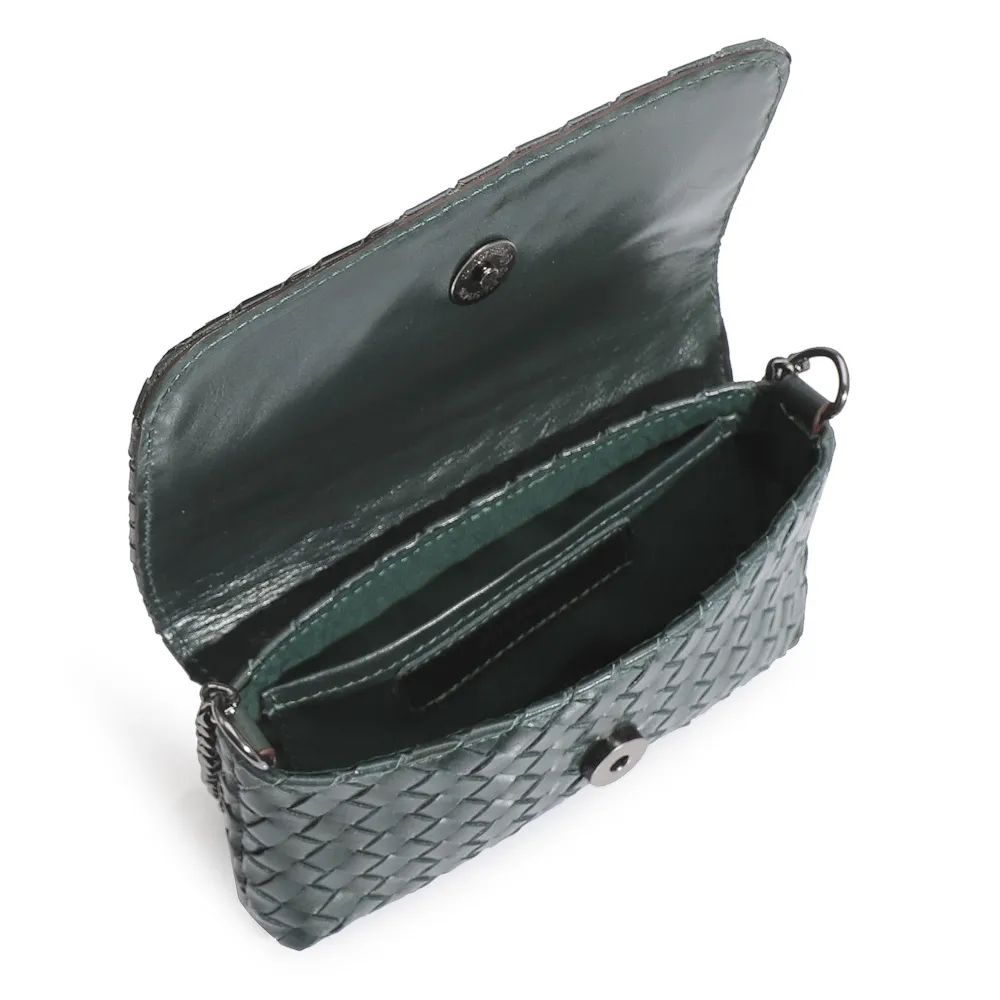 Bolsa Transversal Tressê Couro Verde - imagem 4