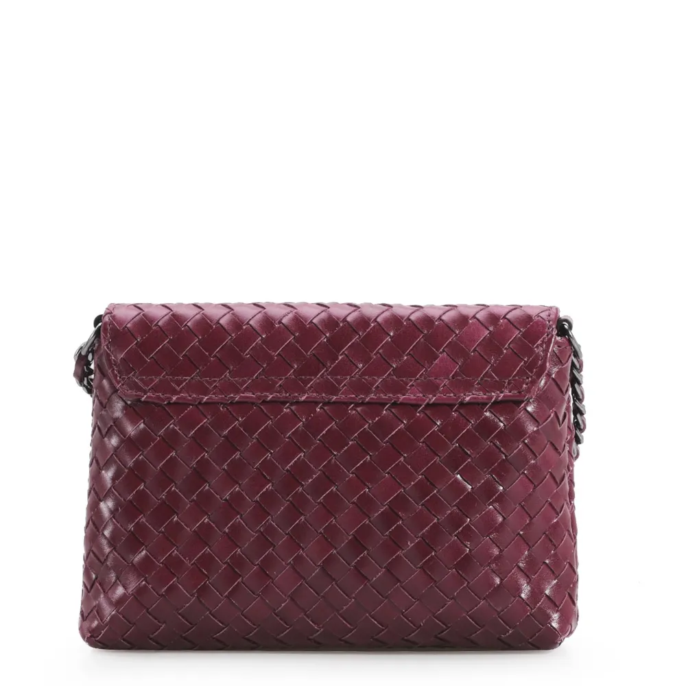 Bolsa Transversal Tressê Couro Vinho - imagem 4