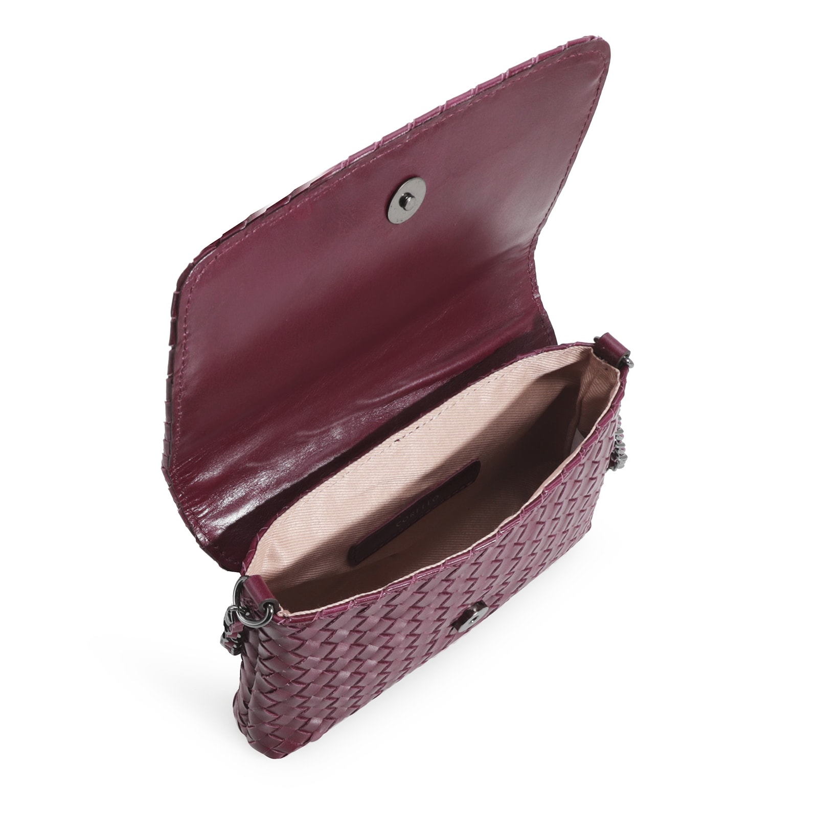 Bolsa Transversal Tressê Couro Vinho