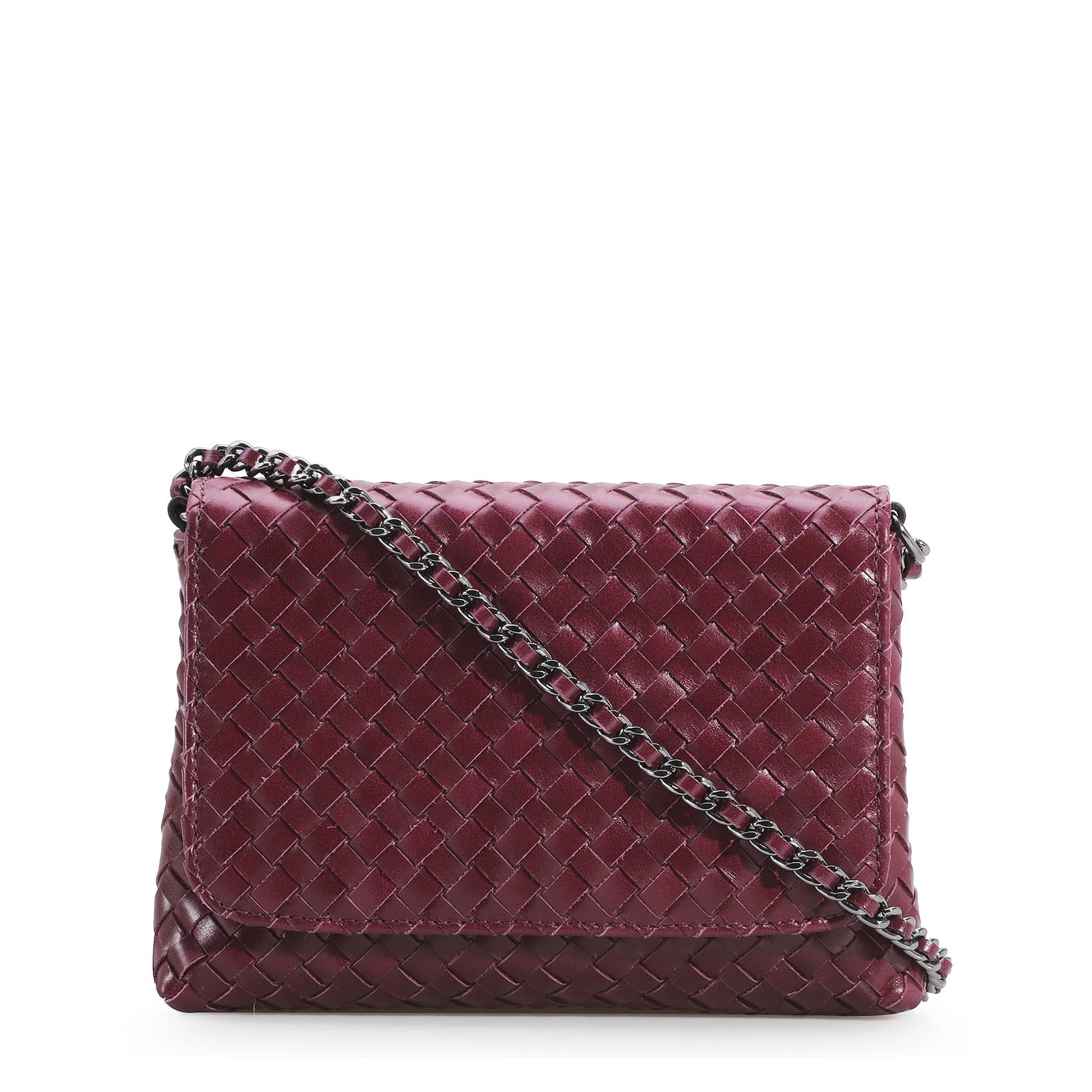 Bolsa Transversal Tressê Couro Vinho