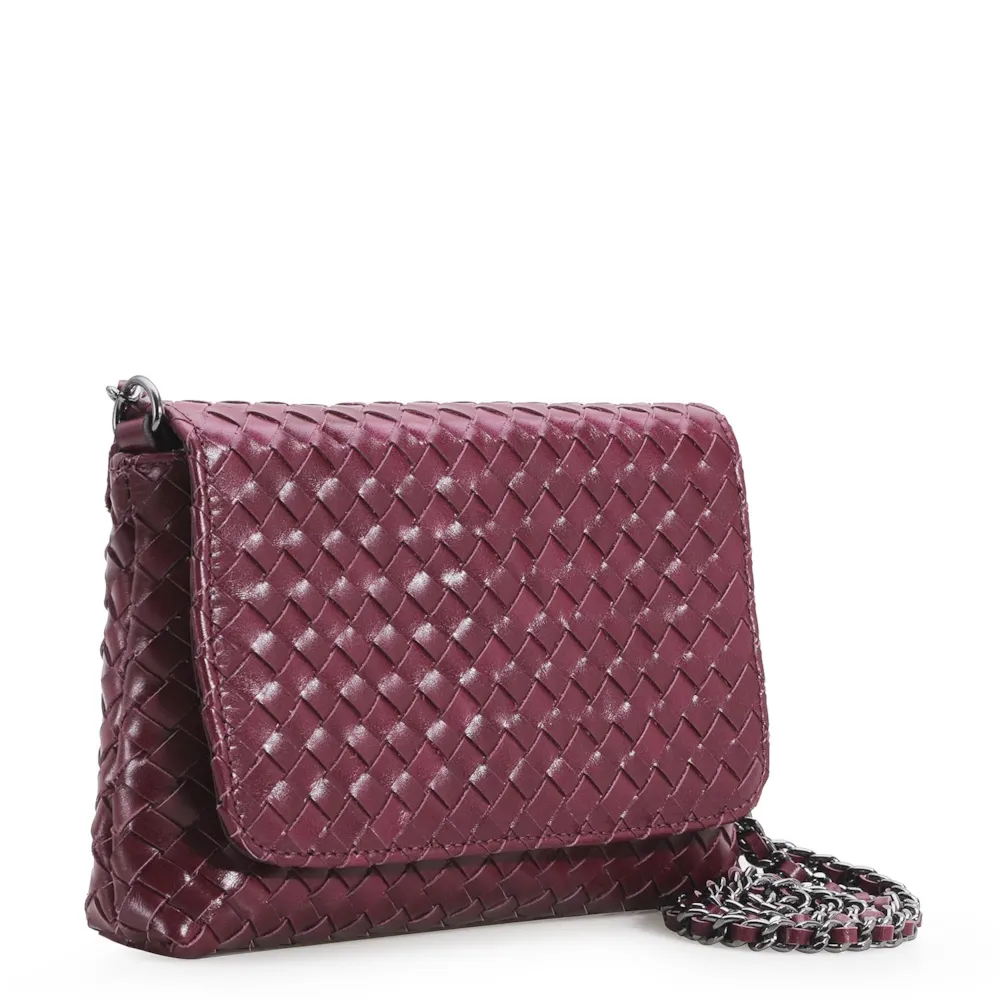 Bolsa Transversal Tressê Couro Vinho - imagem 3