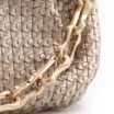 Bolsa Transversal Tressê Pequena Couro Dourado Corrente - imagem 8