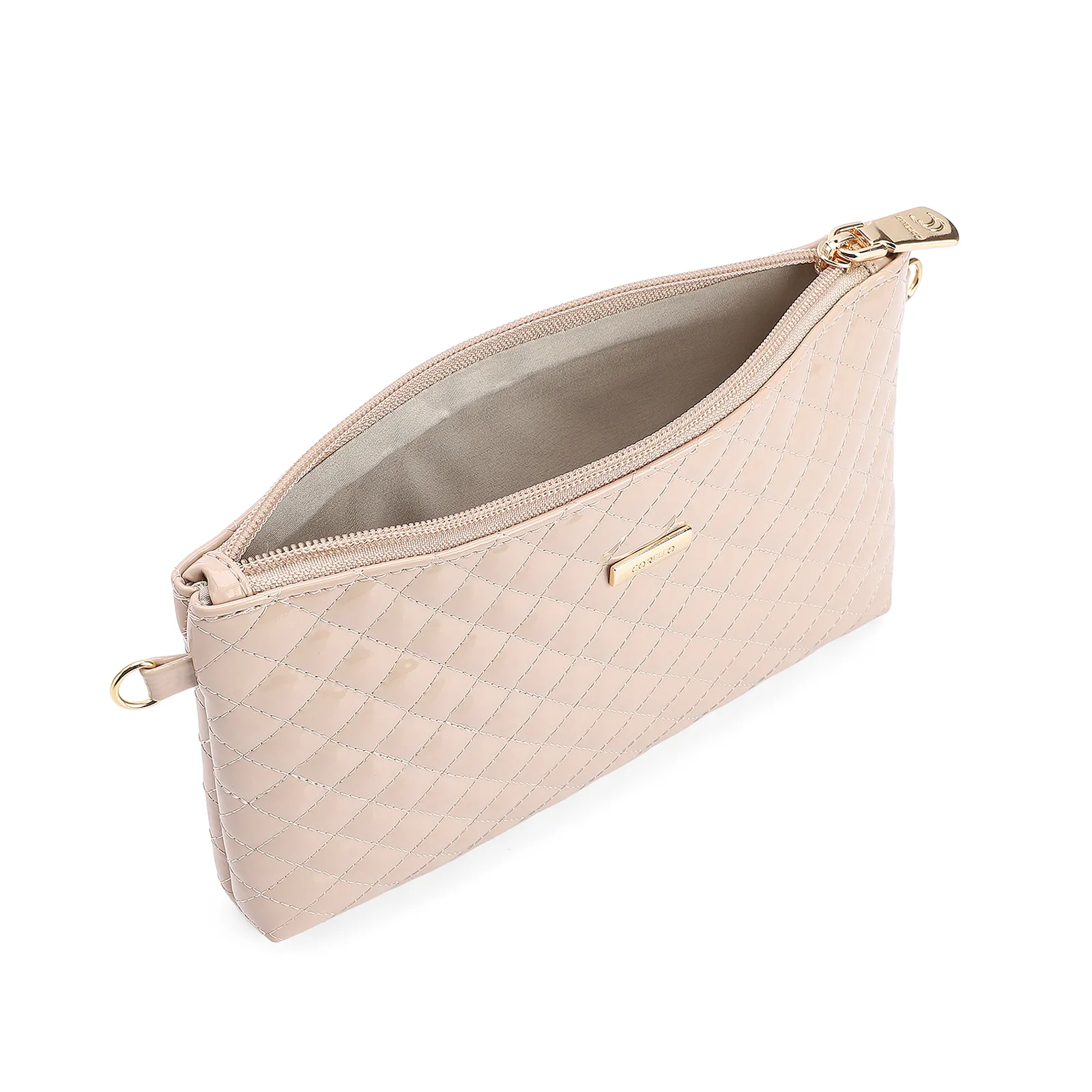 Bolsa Transversal Verniz Bege