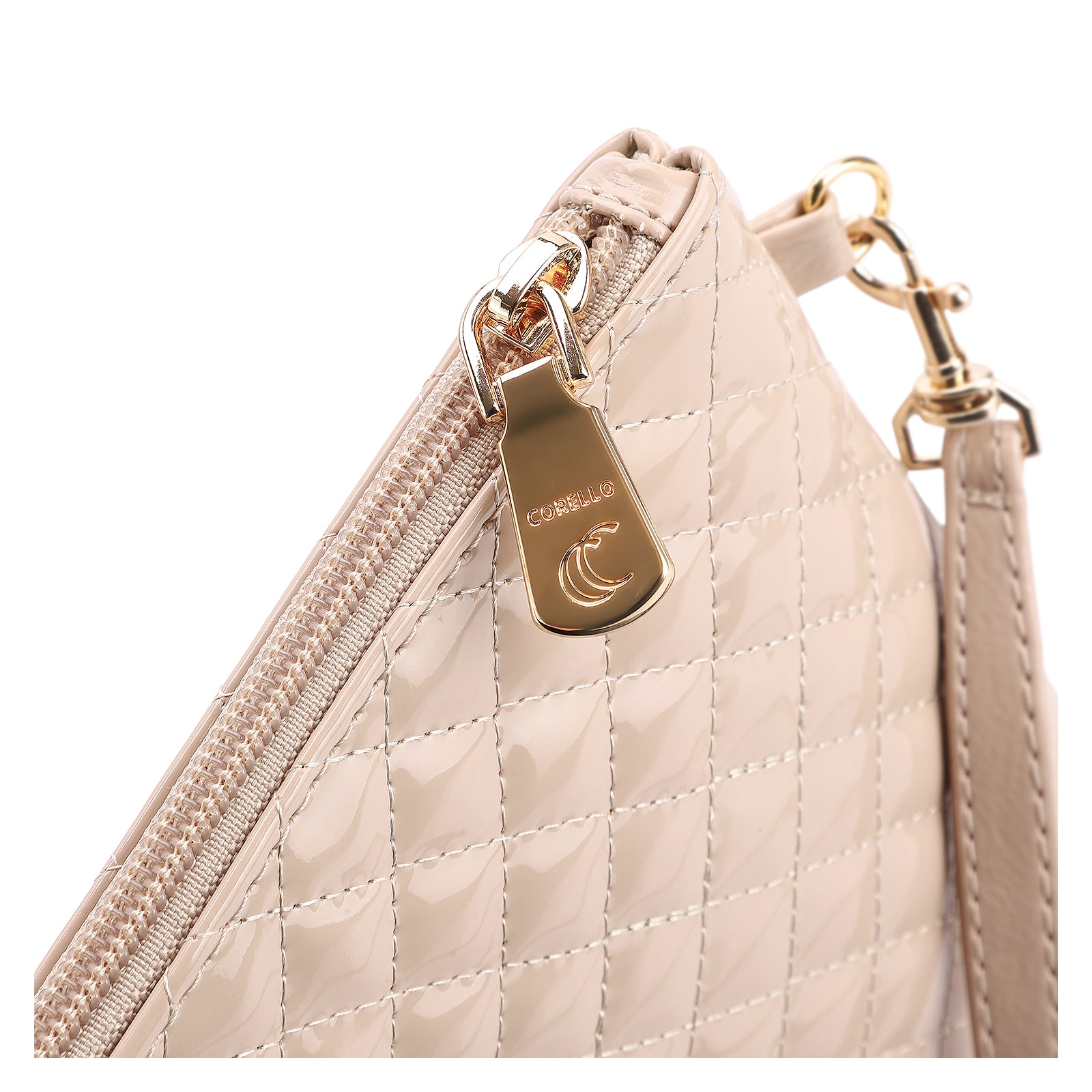 Bolsa Transversal Verniz Bege