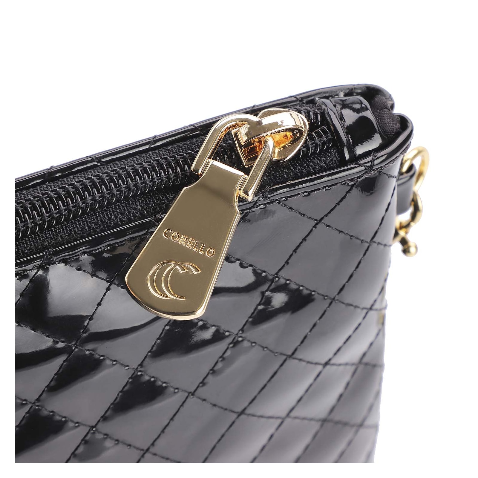 Bolsa Transversal Verniz Preto