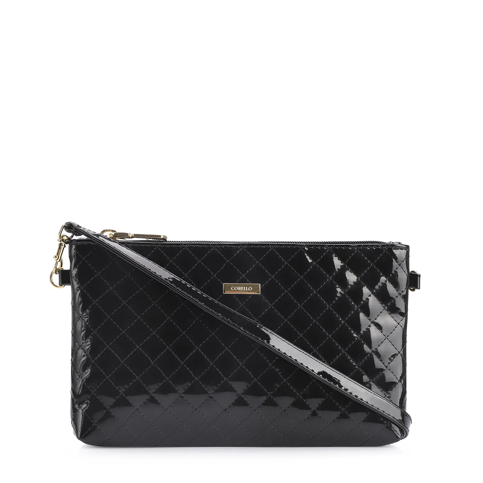 Bolsa Transversal Verniz Preto