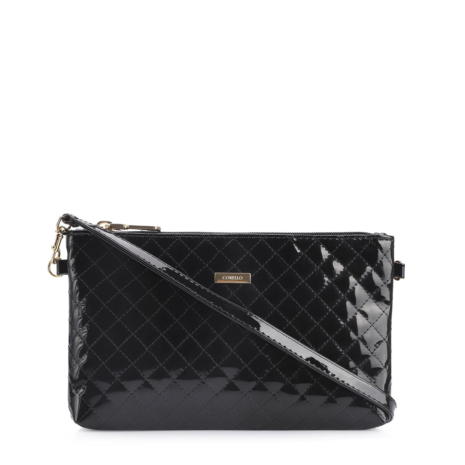 Bolsa Transversal Verniz Preto