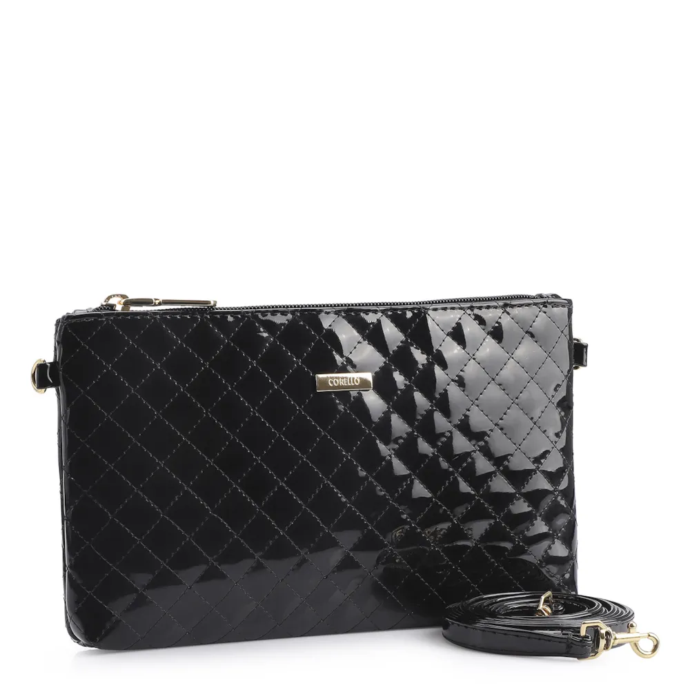 Bolsa Transversal Verniz Preto - imagem 2